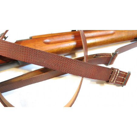 Bretelle originale en cuir quadrillé fusil Mauser Suédois 