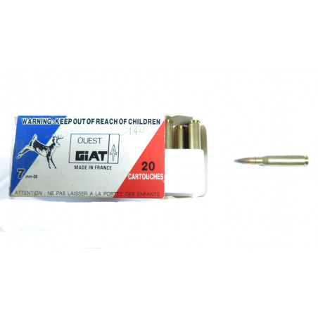 Cartouche calibre 7-08 Giat