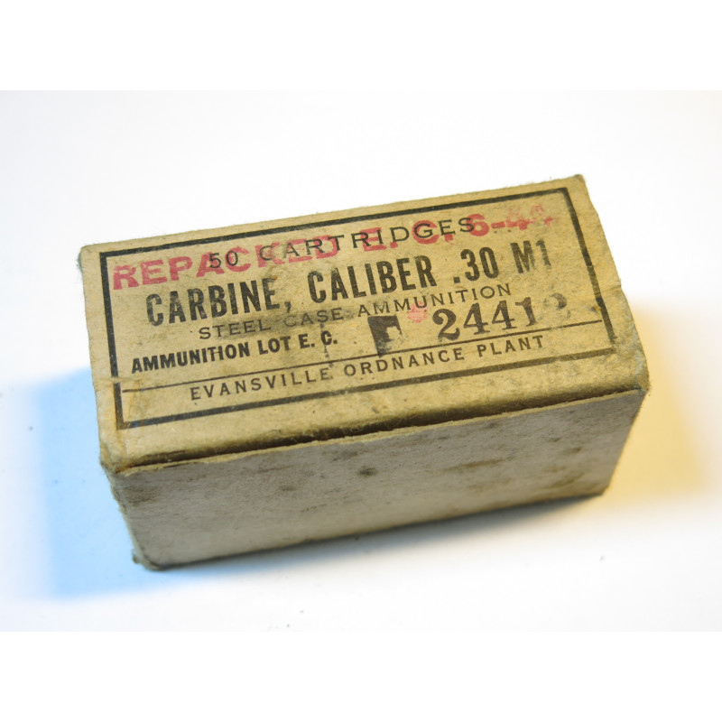 Boite vide cartouches carabine USM1 39/45 Evansville Ordnance plant 