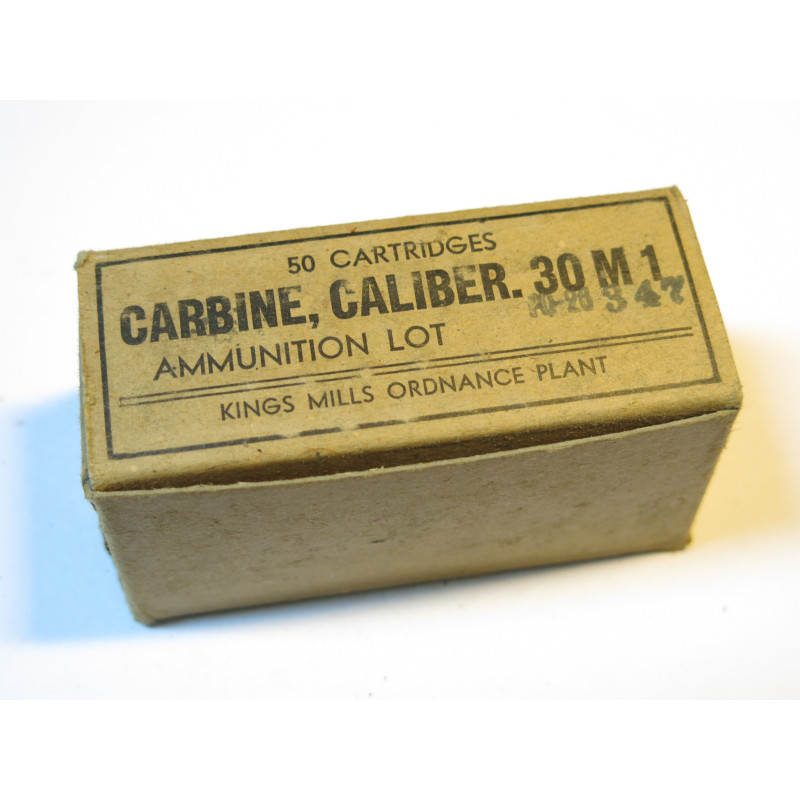 Boite vide originale de cartouches carabine USM1 39/45 Kings Mills Ordnance plant 