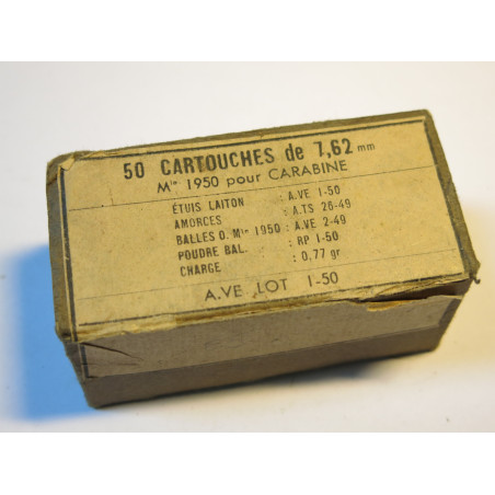 Boite vide originale de  cartouches carabine USM1 1950 France  c39