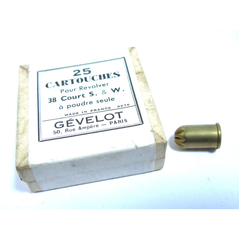 38 Smith et wesson court  a blanc poudre noire  feuillette Gevelot 