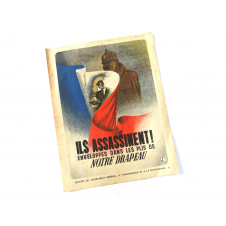 Affiche Allemande originale anti communiste ils assassinent ref bo doc