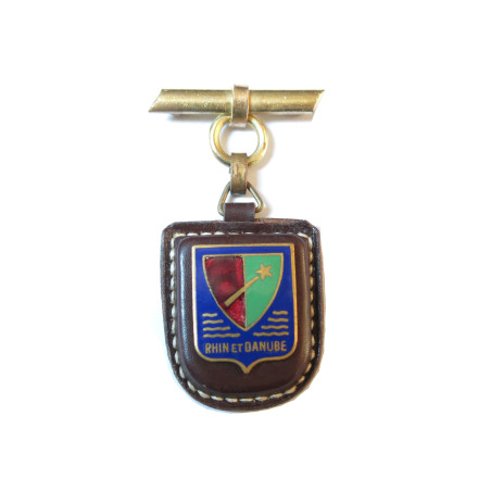 Insigne sur cuir avec epingle Rhin et Danube 1 armée 39/45 ref bo 127