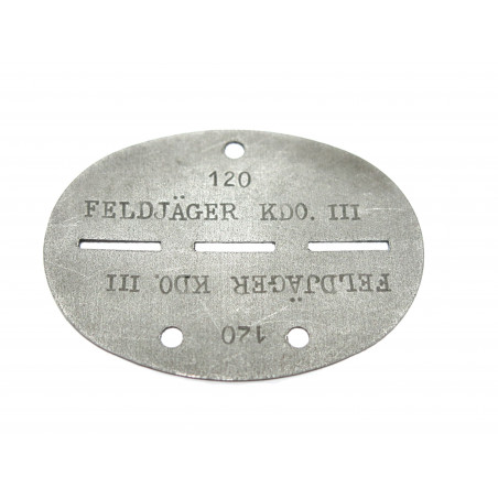 Plaque d'identité Wh Feldjager KDO III ref pl 48 bo11 