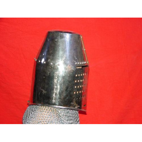 Casque en tôle d'acier médiéval ref 05