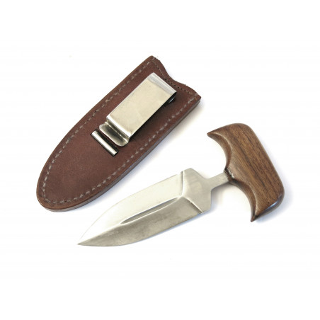 Push dagger coup de poing avec etui cuir marron 