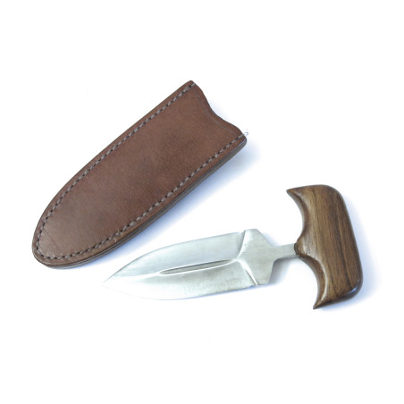 Push dagger coup de poing avec étui cuir brun 
