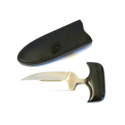 Push dagger coup de poing avec etui cuir noir