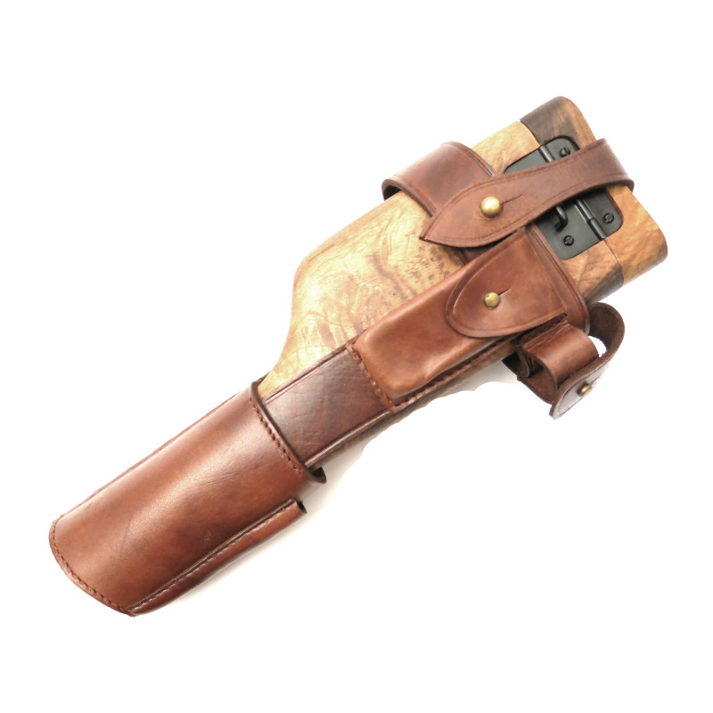 Etui crosse bois avec cuir pistolet C96 MAUSER modèle 1912 -1916 Ref ma80