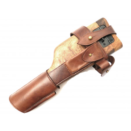 Etui crosse bois avec cuir pistolet C96 MAUSER modèle 1912 -1916 Ref ma80