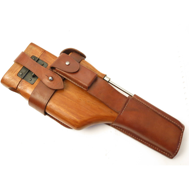 Etui crosse bois avec cuir pistolet C96 MAUSER modèle 1912 -1916 Ref ma492