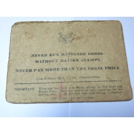 Carnet original War ration book four US 39/45  numero 944912 
