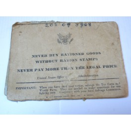 Carnet War ration book four  US 39/45  numero 944914 