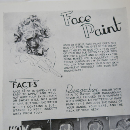 Feuille originale soldats US 39/45 stick camo