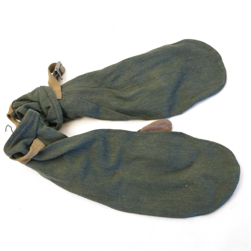 Paire de moufles toile et cuir motocycliste Wehrmacht  ref  mo45 