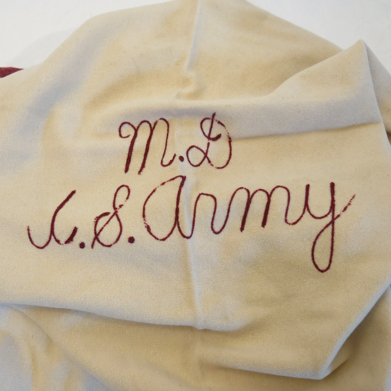 Couverture en laine blanche  US army 1944 ref un 1