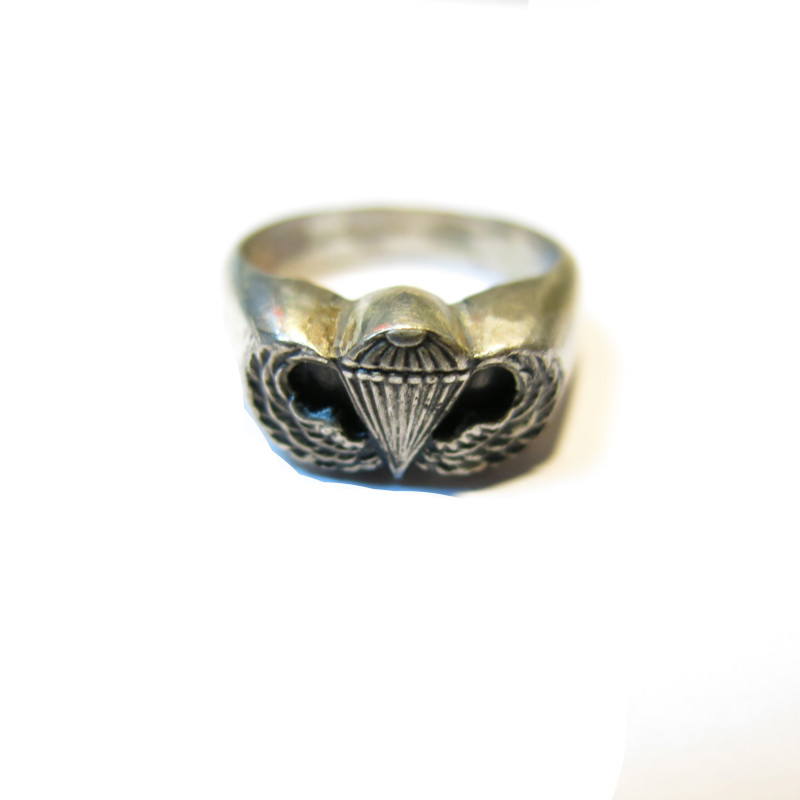 Bague en argent parachutiste  US Army 