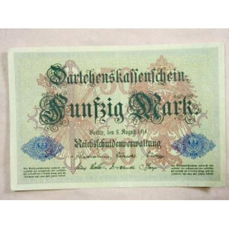 Beau billet de 50 Mark 1914 original  Ref 48