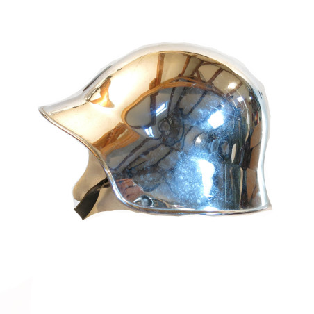 Casque Suisse Pompier Chromé   ref ca 22