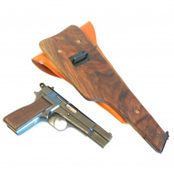 Etui cuir avec crosse bois pistolet GP 35 ref pak47