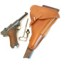 Holster leather with stock wood Luger P08 with tools