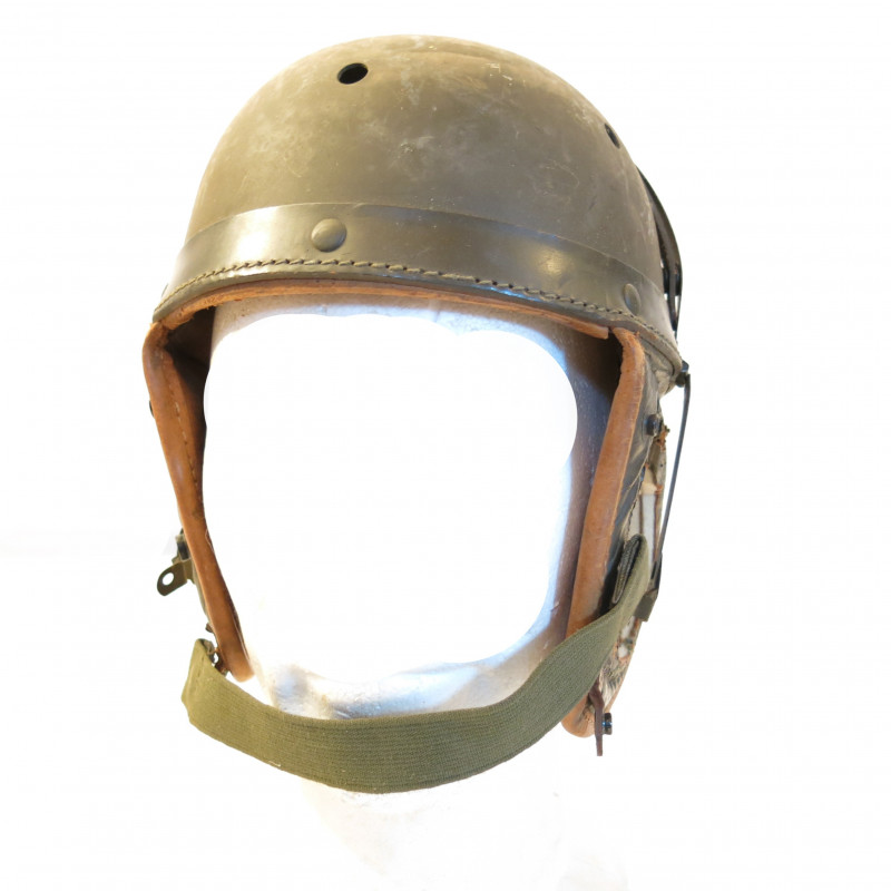 Casque tankiste US Vietnam ref gros trou 