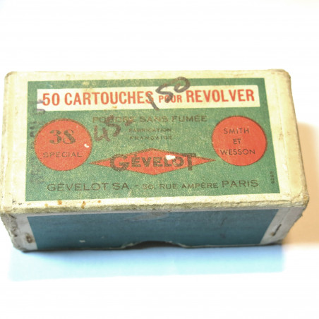 Boite vide cartouche 38 Smith et Wesson Gevelot box 400