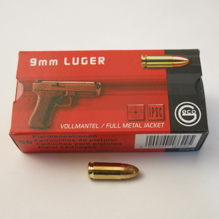 Boite de 50 cartouches 9 LUGER full metal jacket GECO 