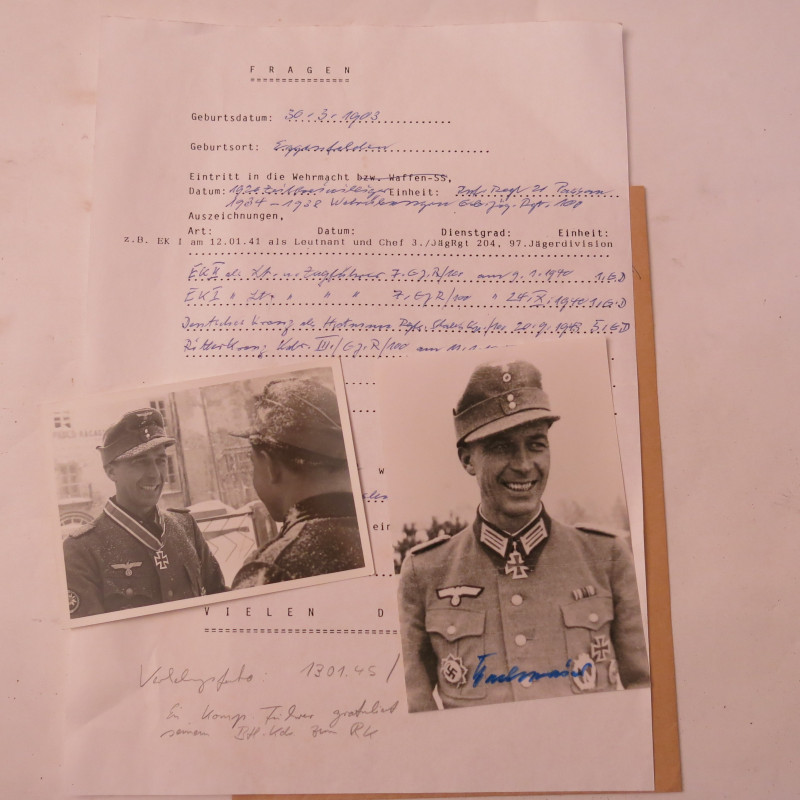 Photo dédicacée  Ritterkreuz 1945 ref doc 14