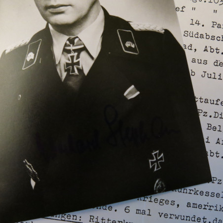 Photo dédicacée  Ritterkreuz PANZER  Eberhard Stephen 1945