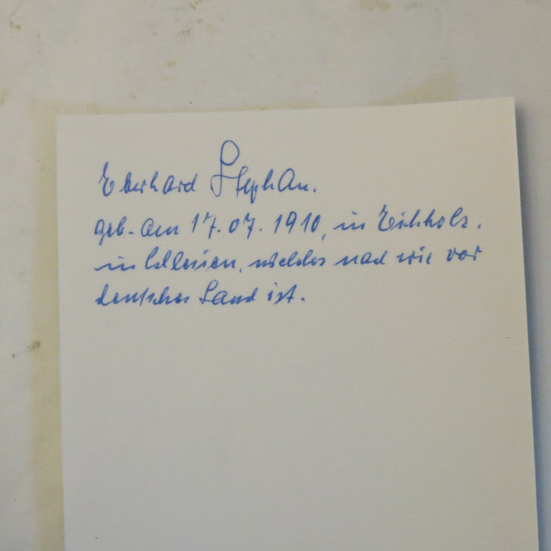 Photo dédicacée  Ritterkreuz PANZER  Eberhard Stephen 1945 ref 30