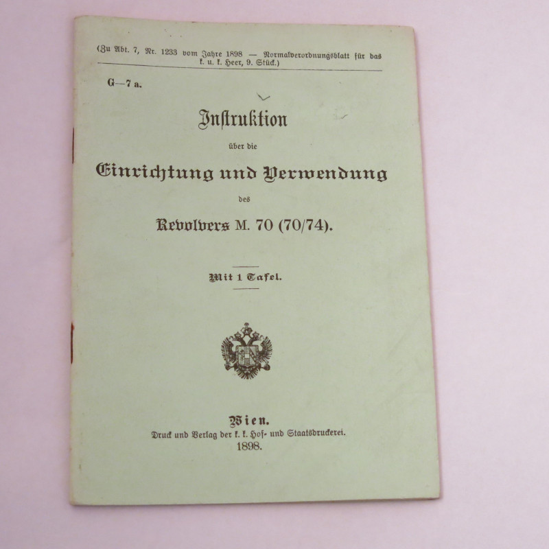 Livre d'instruction fusil Gewehr M 71