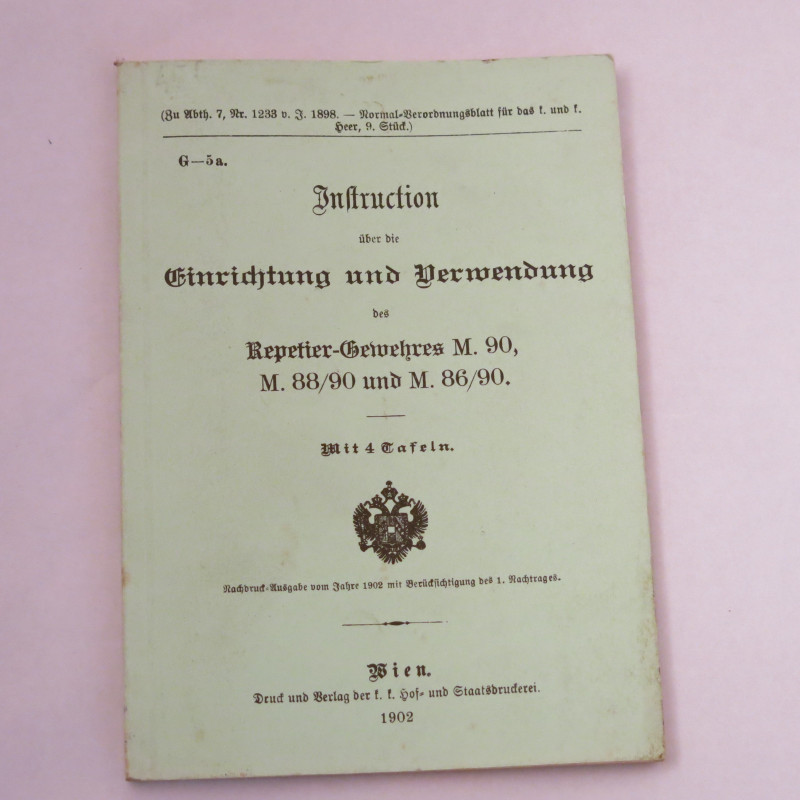 Livre d'instruction fusil Gewehr M 90 M88/90 M86/90