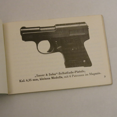 Livre d'instruction pistolet Sauer et Sohn 6.35 et16