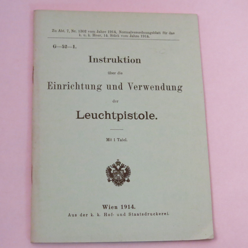 Livre d'instruction Lance fusée Leuchtpistole 1914