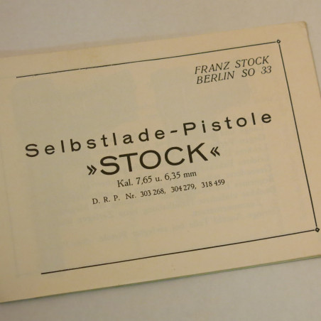 Livre d'instruction pistolet Stock 6.35 ou 7.65 et16