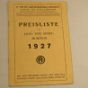 Livre Preisliste Jag und Sport munition 1927 