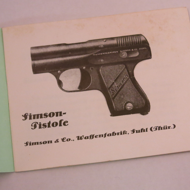 Livre d'instruction pistolet Simson et16
