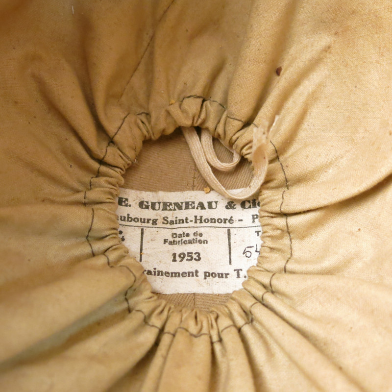 Casque de saut parachutiste Gueneau armée Française 1953 ca 82 box 12 