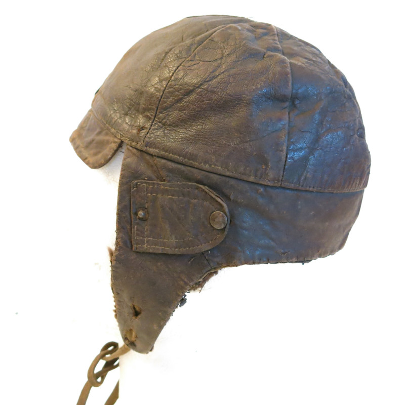 Serre tête cuir Aviateur Français 14/18 Réf ca 210 Box 14