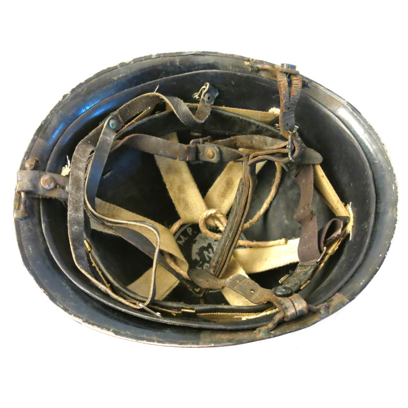 Casque type jugulaire 3 points Francais Gendarmerie maritime  ref ca 122  box 12 