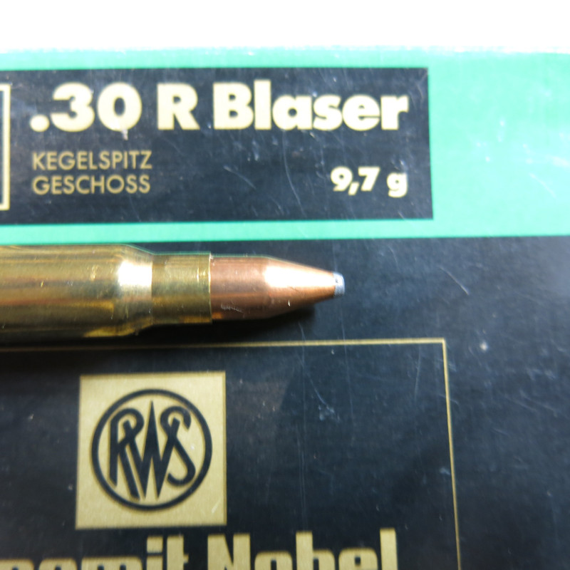 Boite de 20 cartouches 30 R Blaser  RWS  9.7g 150 gr