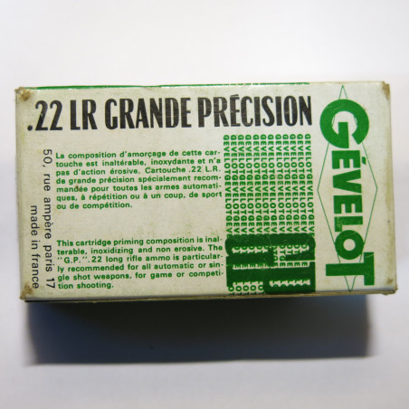 Boite de 50 cartouches 22 long rifle Gevelot de precision