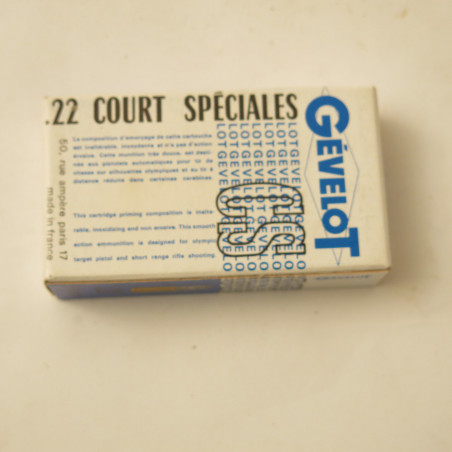 Boite de 50 cartouches 22 court speciales Gevelot