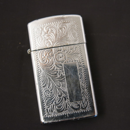 Briquet Zippo original slim modele venetian gravé double face 1996 ref z 105
