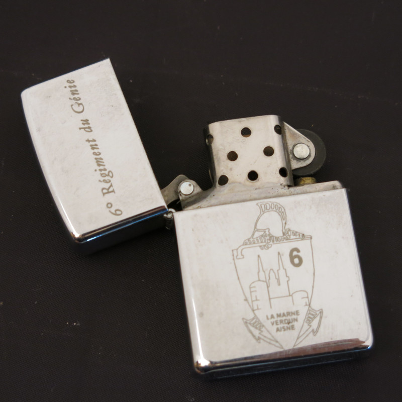 Briquet Zippo original 6 regiment du genie 2001  ref z 108 