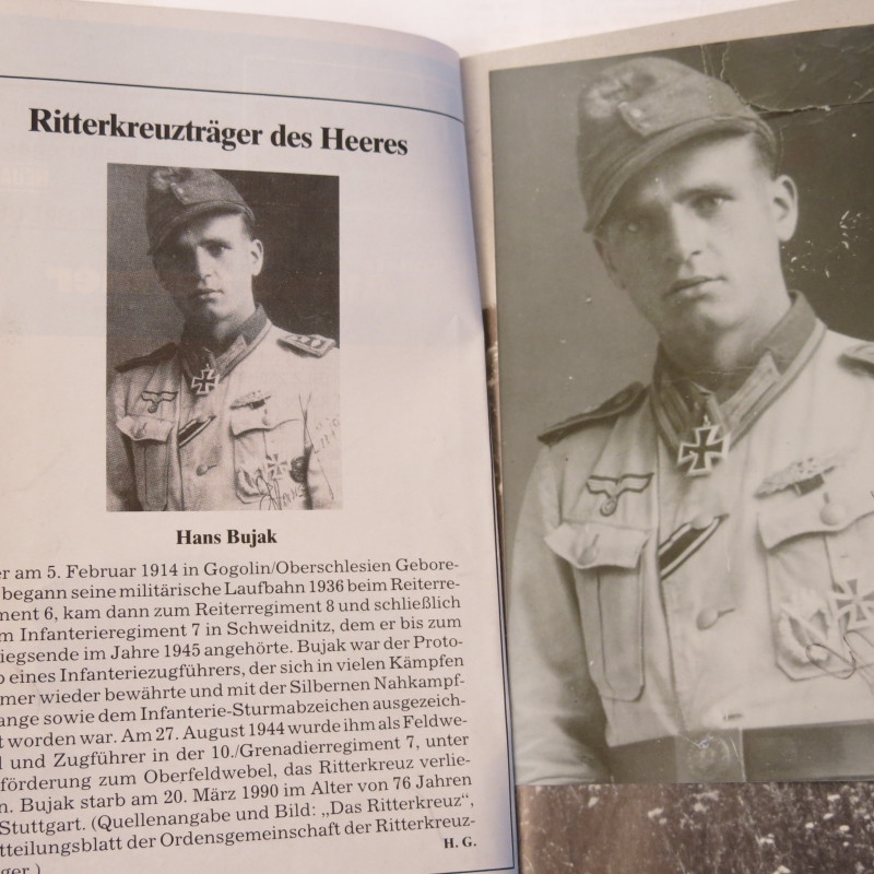 2 Photos dédicacées  Ritterkreuz 1943 Hans Bujak  