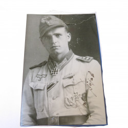 2 Photos dédicacées Ritterkreuz 1943 Hans Bujak 