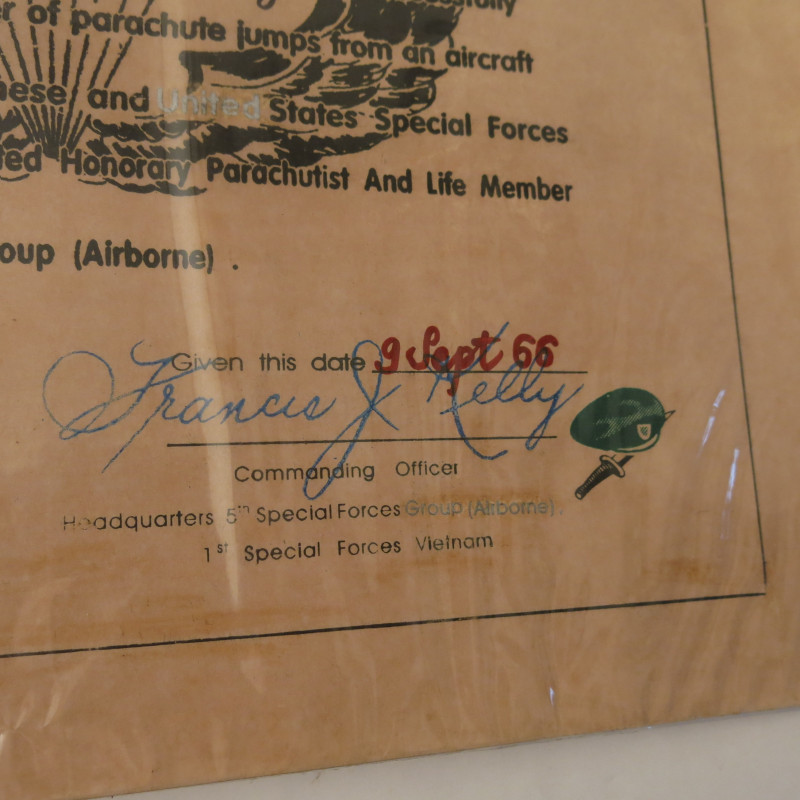 Brevet parachutiste speciales forces ARVN 1966 Ref be 45